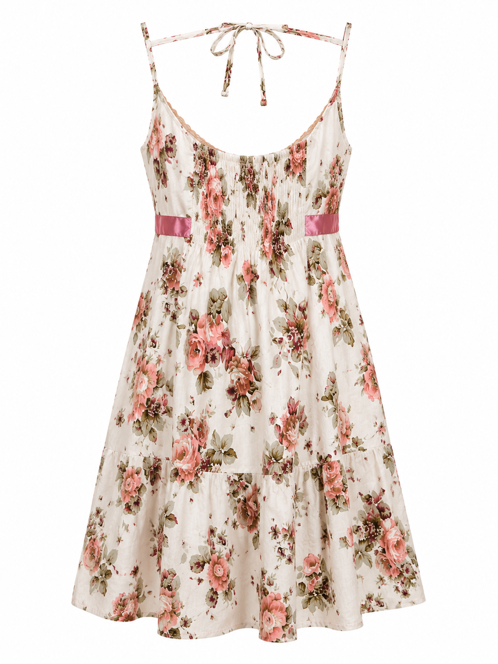 Cotton romantic halter neck dress