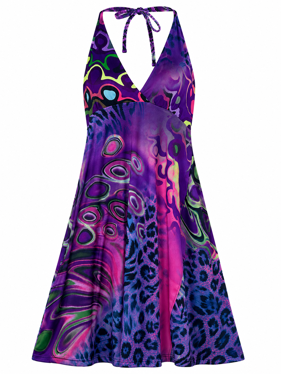 Vintage halter neck backless summer dress