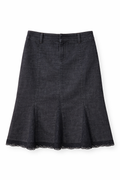 Denim skirt with lace