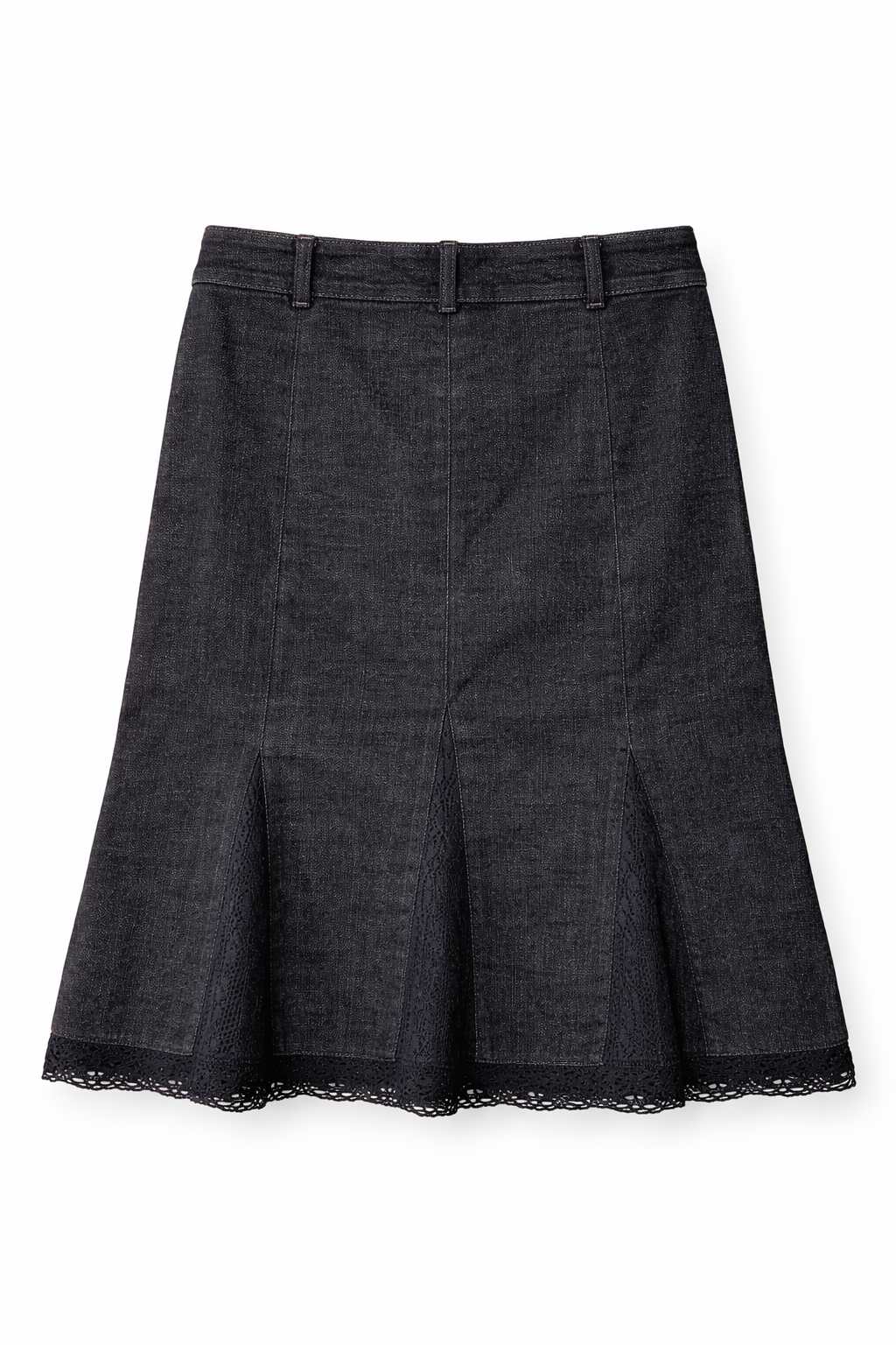 Denim skirt with lace