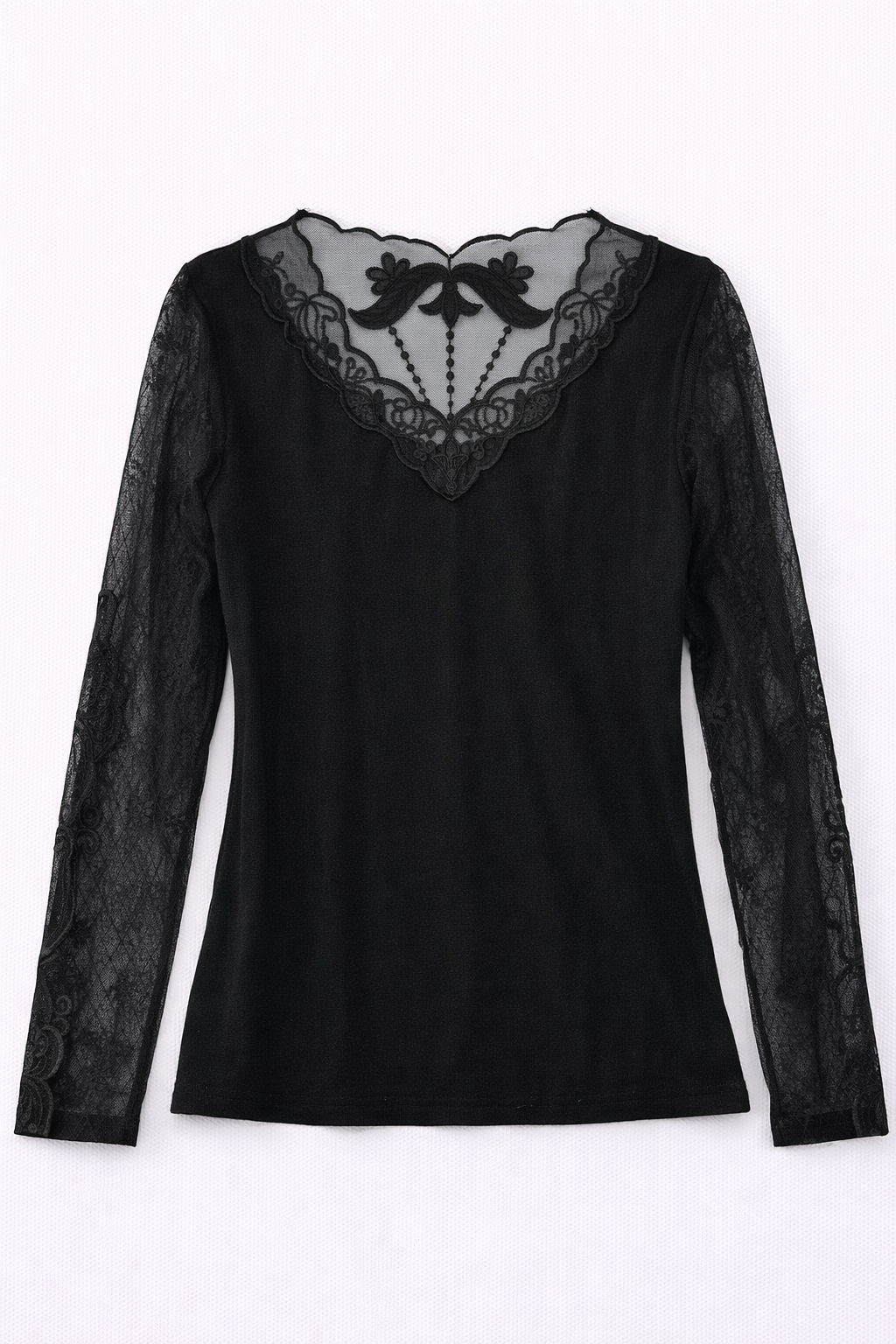 Vintage blouse with mesh embroidered details