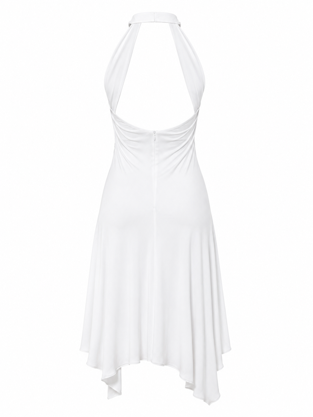 Cinema silk backless semi see through dress