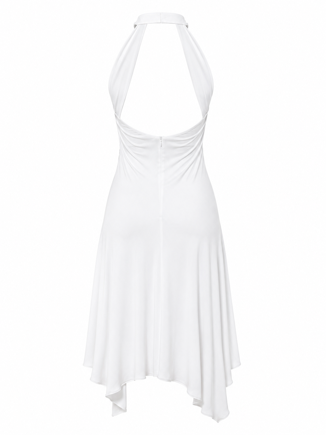 Cinema silk backless semi see through dress