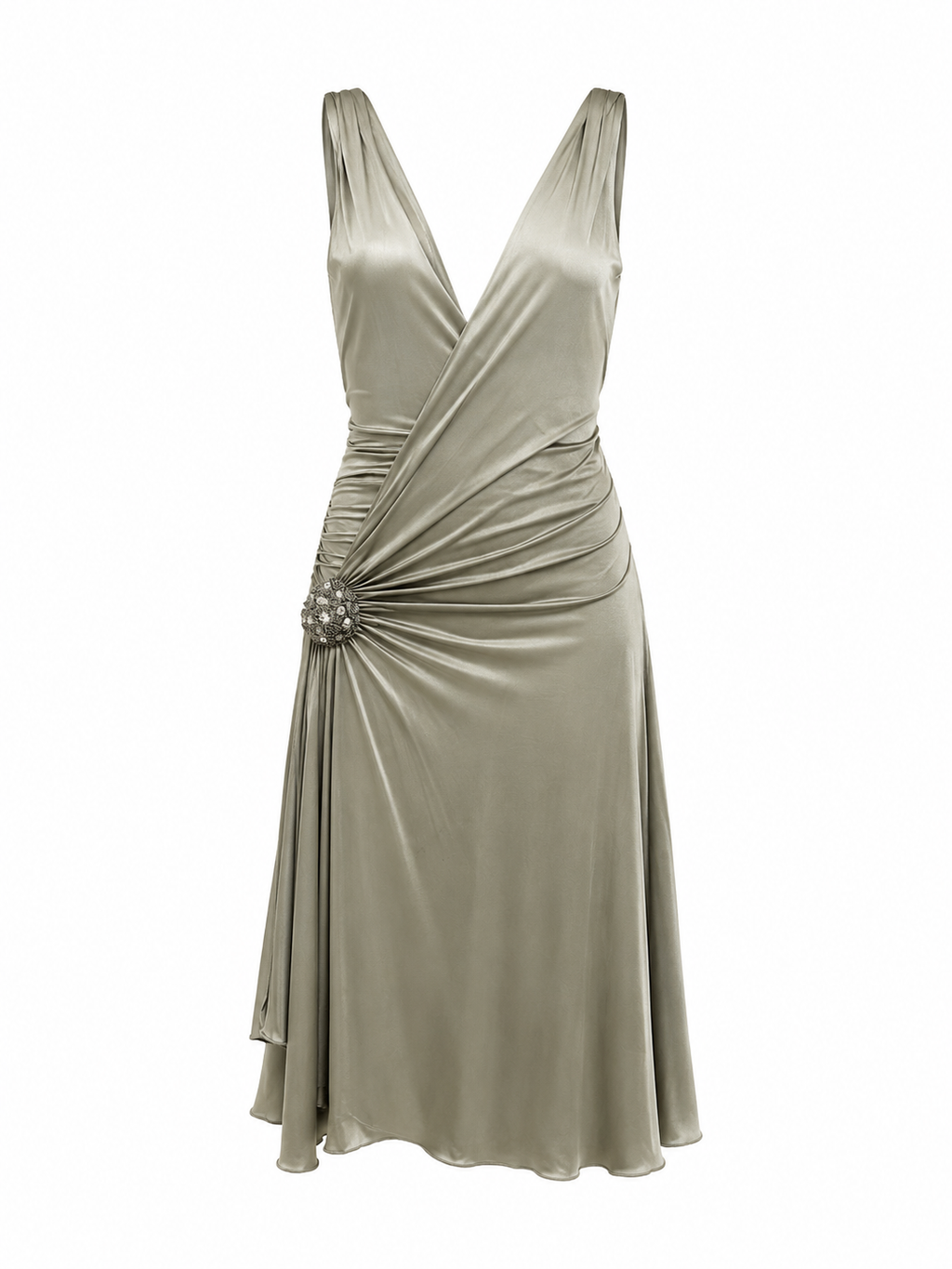 Cinema deep V neckline & backless dress