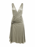 Cinema deep V neckline & backless dress