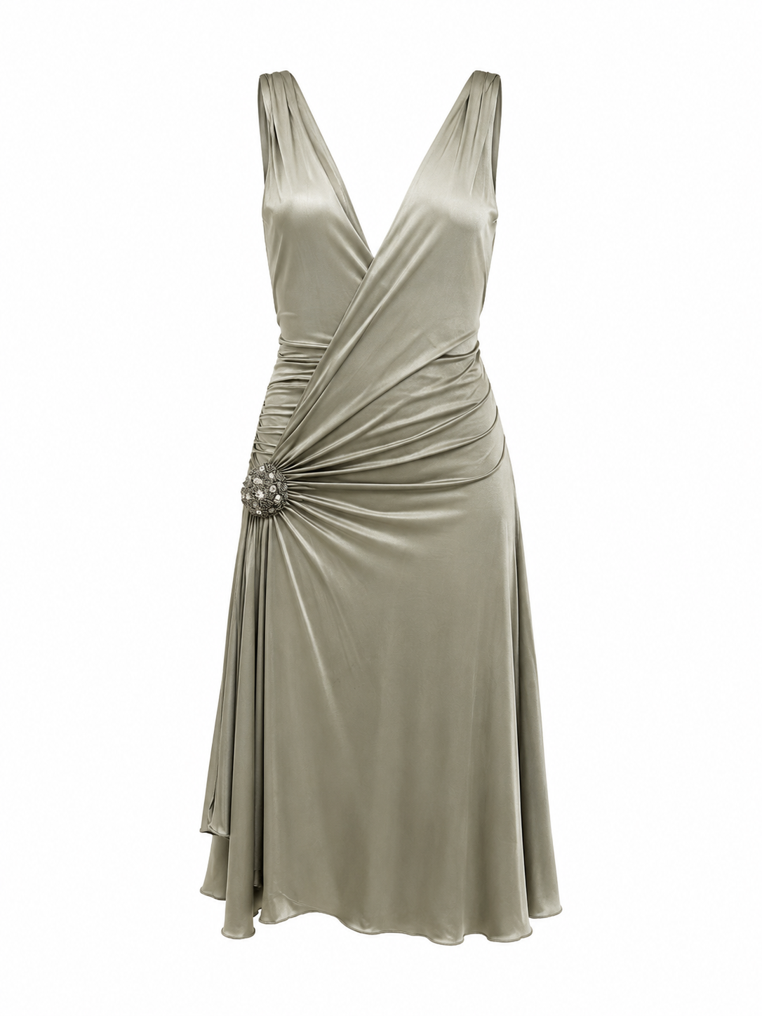 Cinema deep V neckline & backless dress