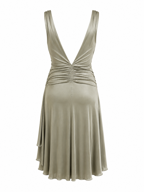 Cinema deep V neckline & backless dress