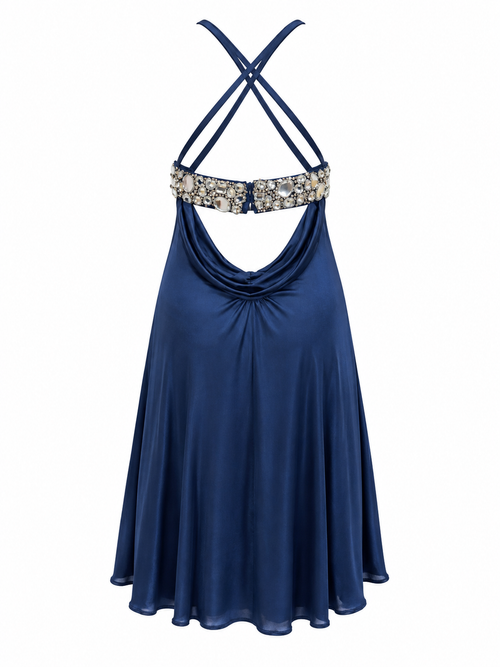Cinema heavy beading backless dress