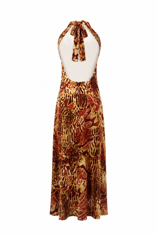 Backless halter neck dress