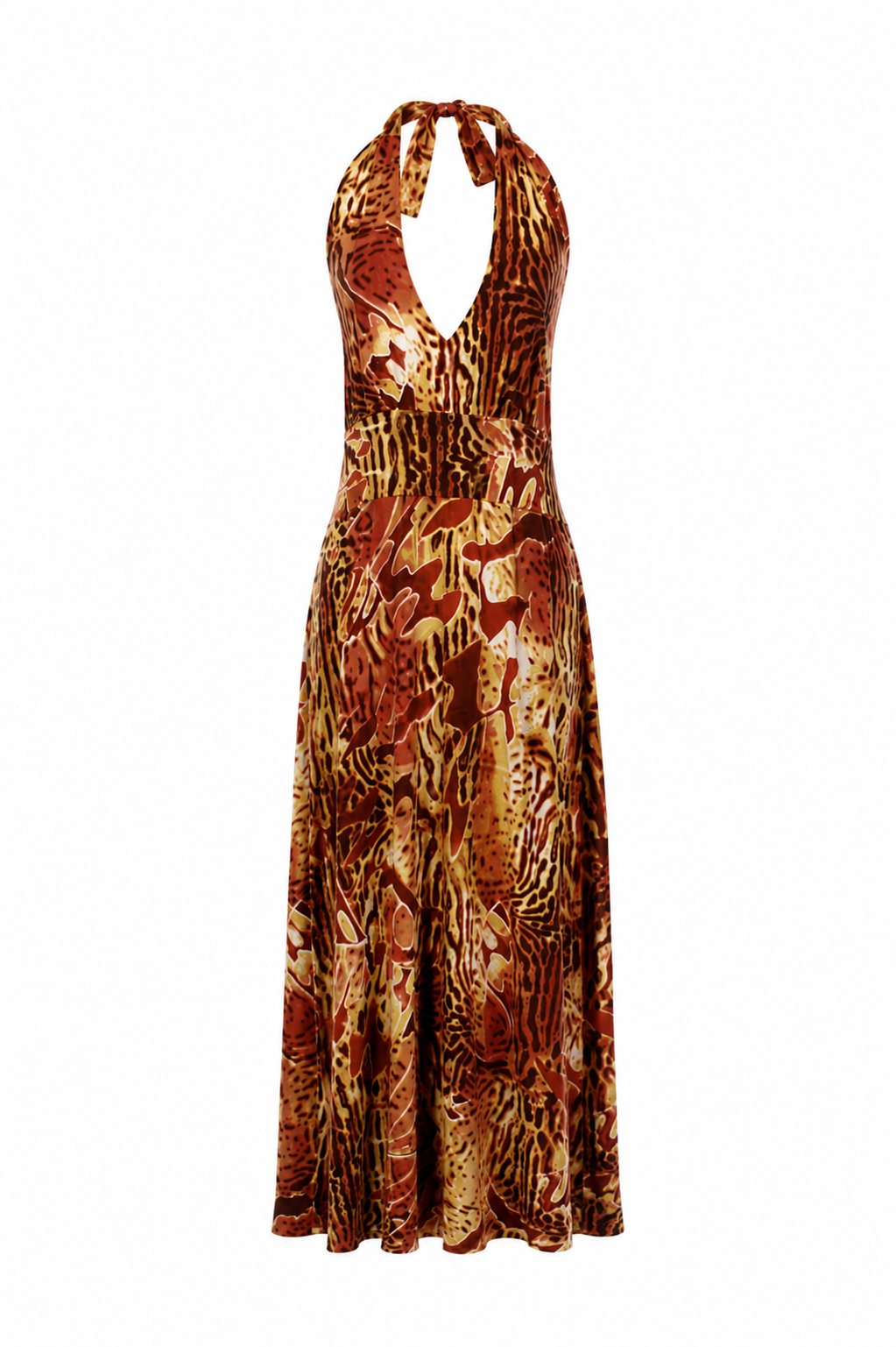 Backless halter neck dress
