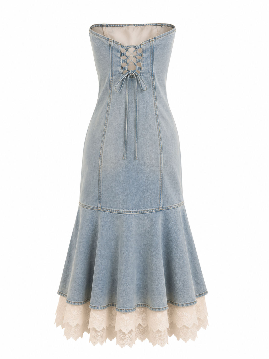 Vintage denim corset dress