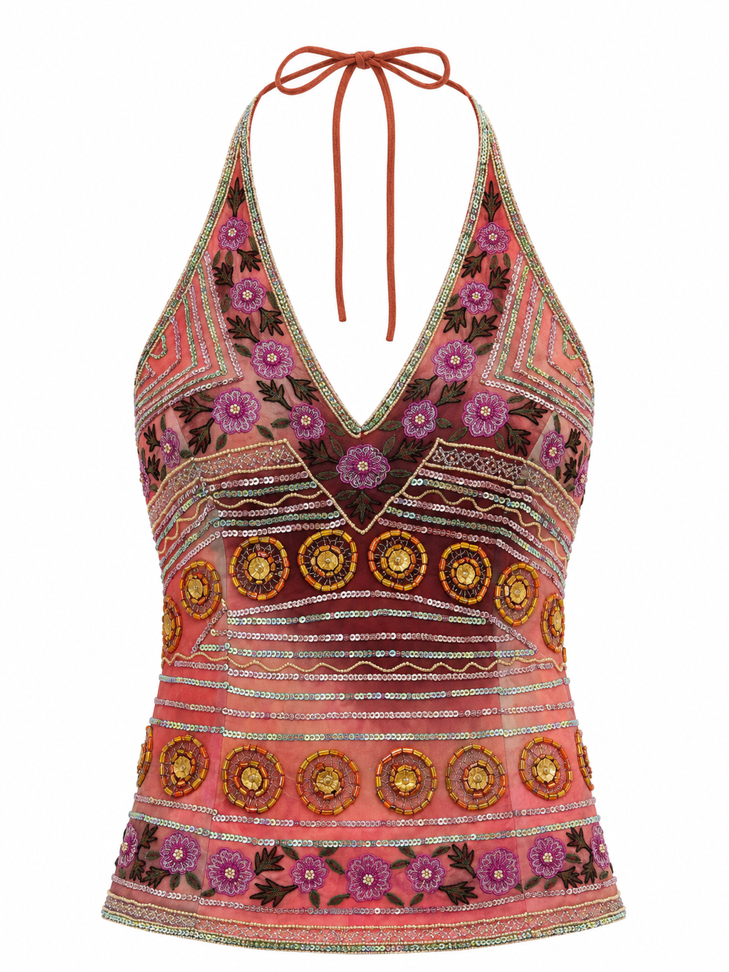 Deadstock “Charly” embellished silk corset
