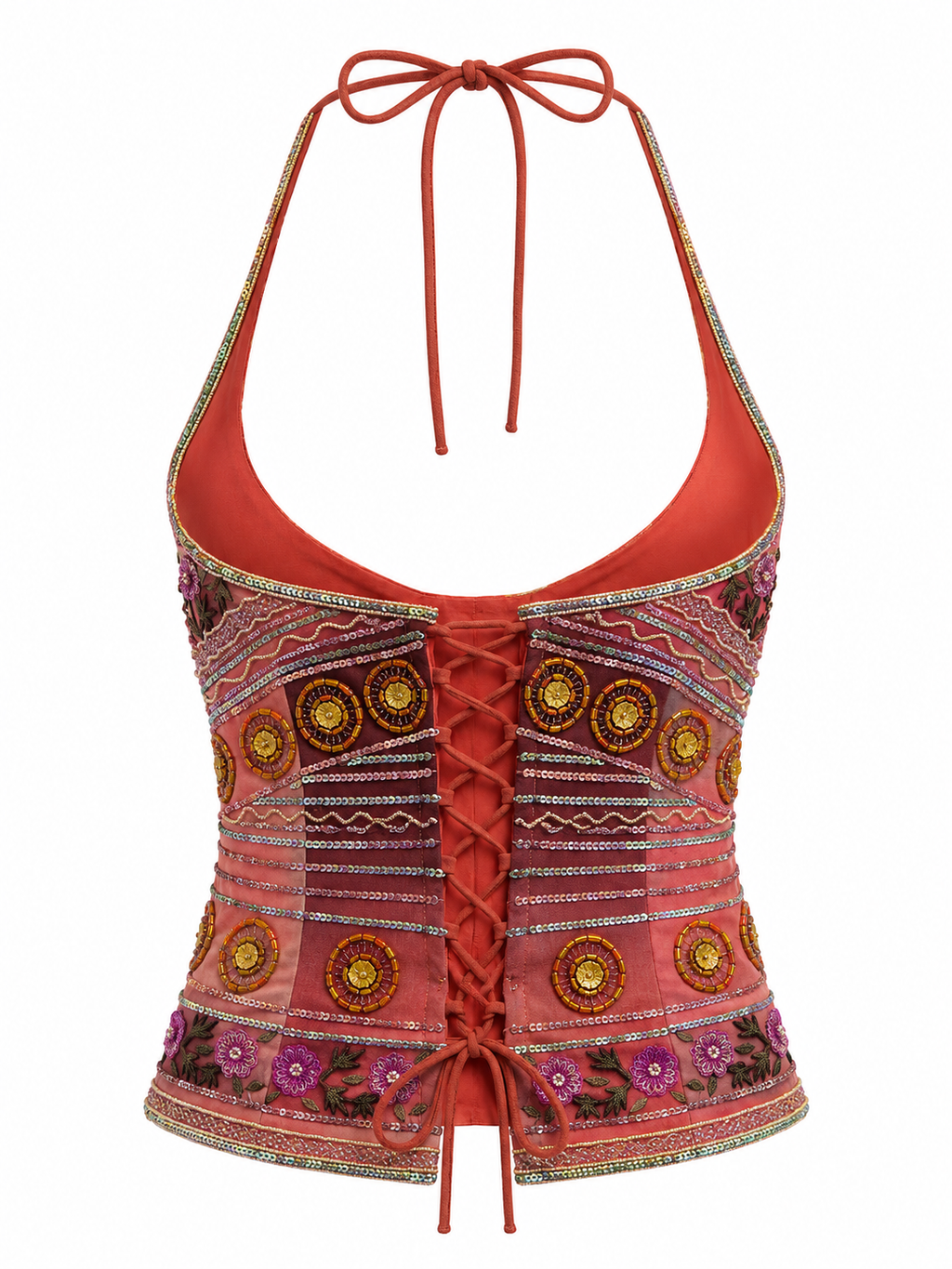 Deadstock “Charly” embellished silk corset