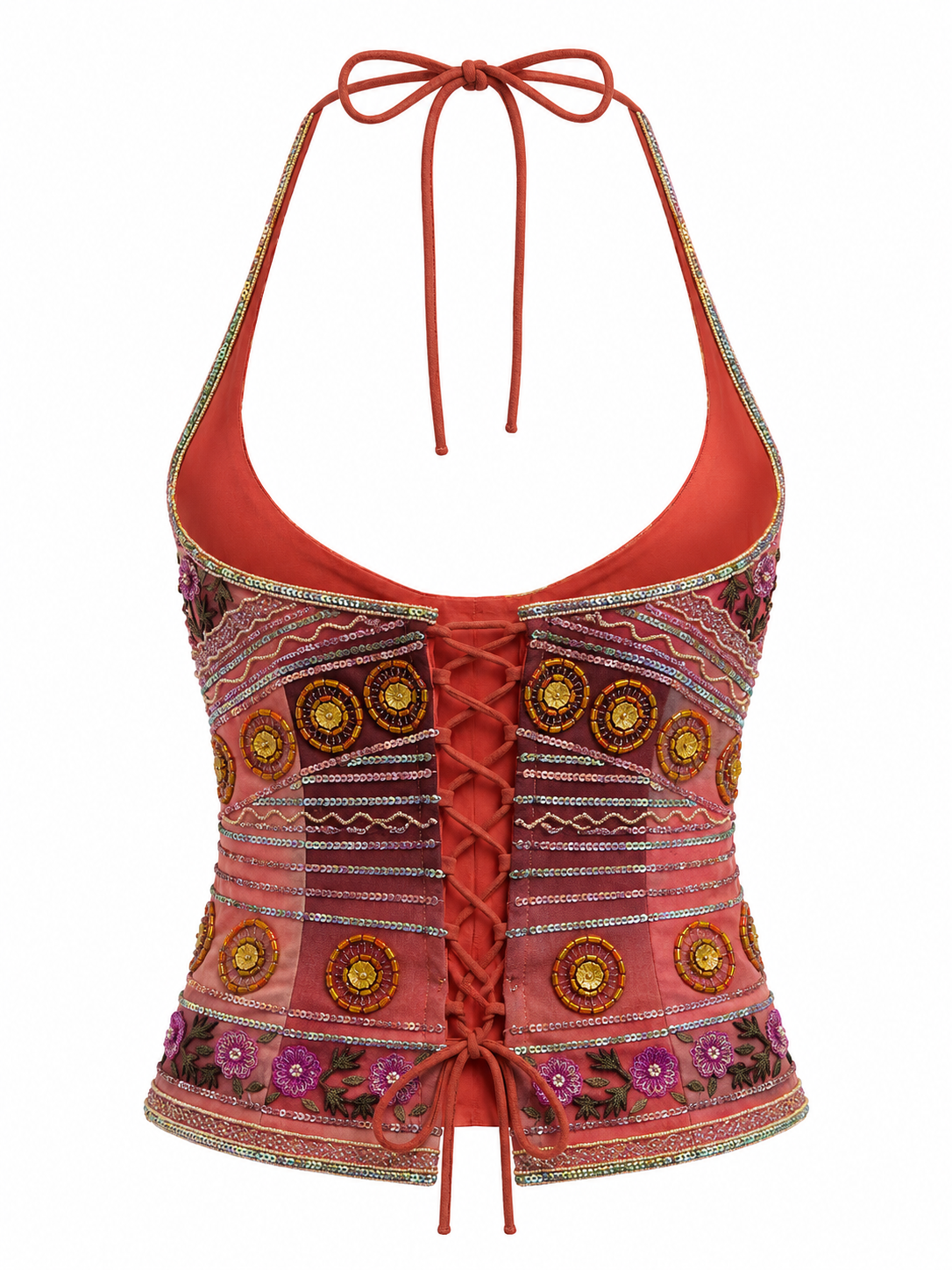 Deadstock “Charly” embellished silk corset