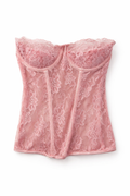 Pink lace corset