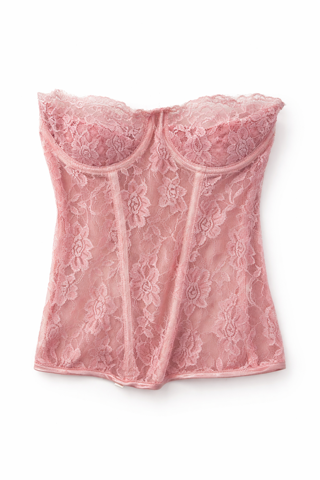 Pink lace corset