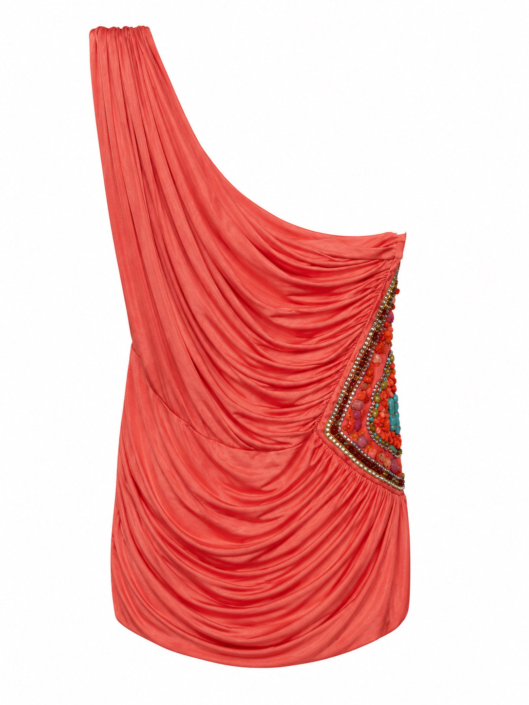 Cinema one shoulder beaded blouse