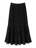 Black boho skirt with lace detail
