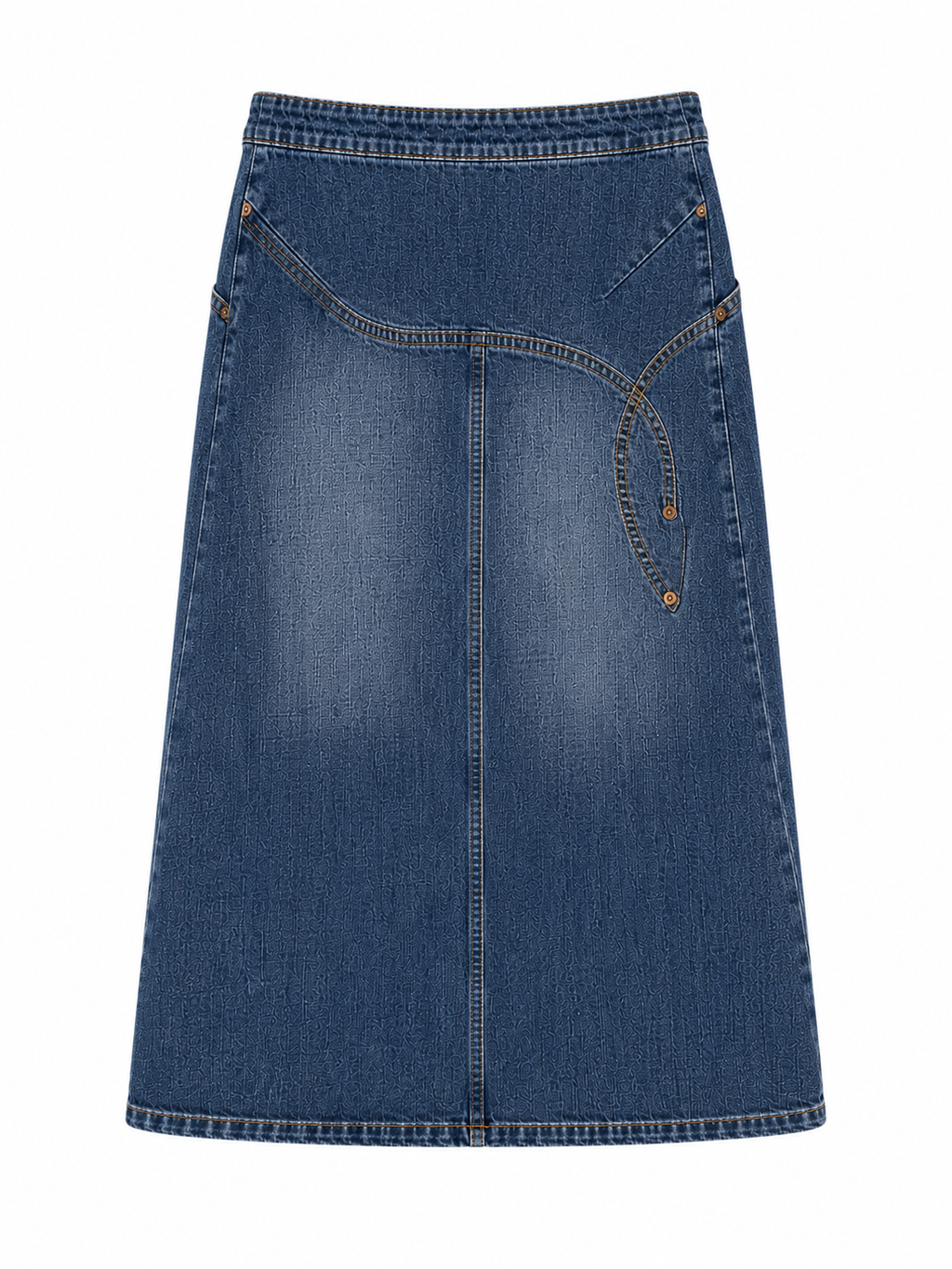 Vintage midi denim skirt