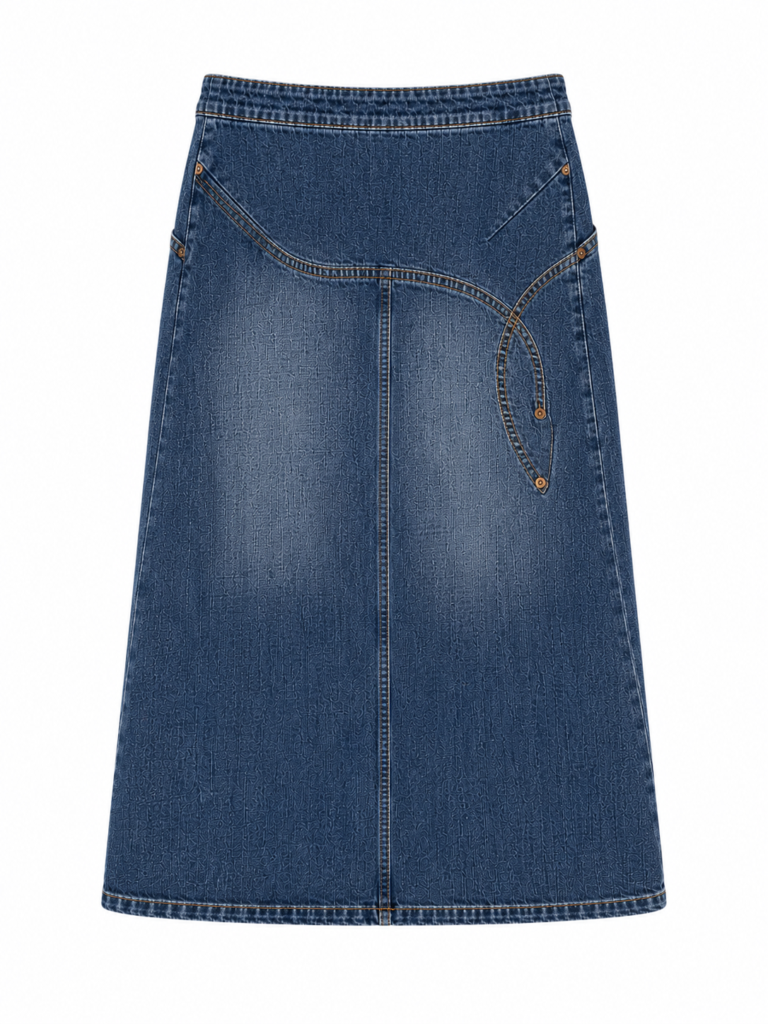 Vintage midi denim skirt