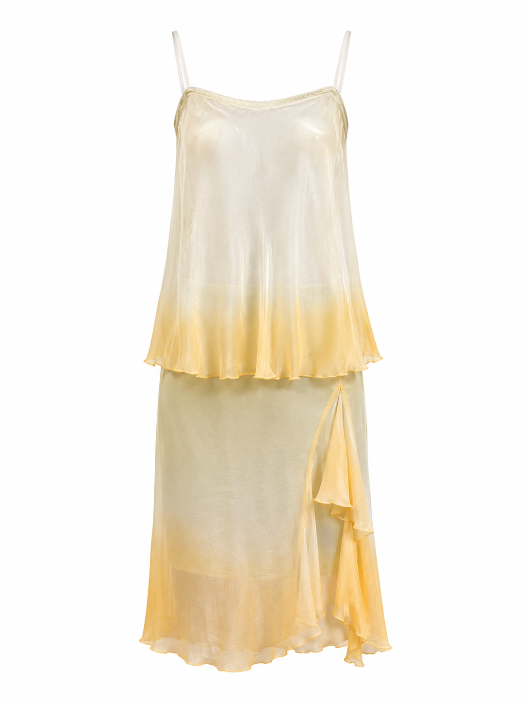 Cinema chiffon silk ombré two piece set