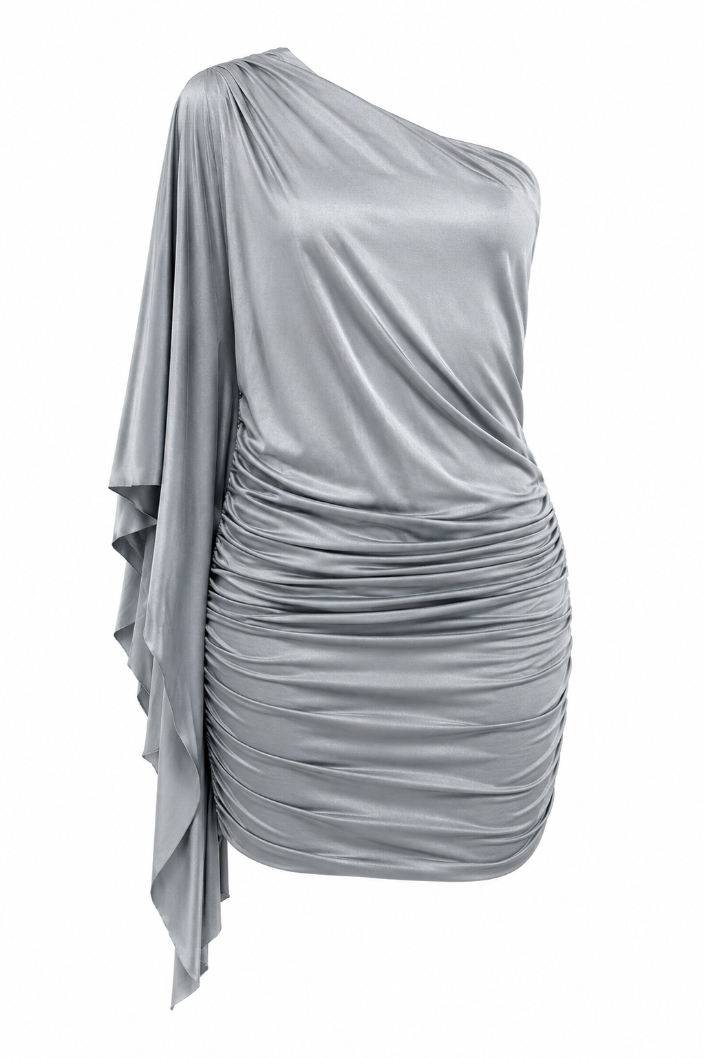 Cinema one shoulder & butterfly sleeve dress