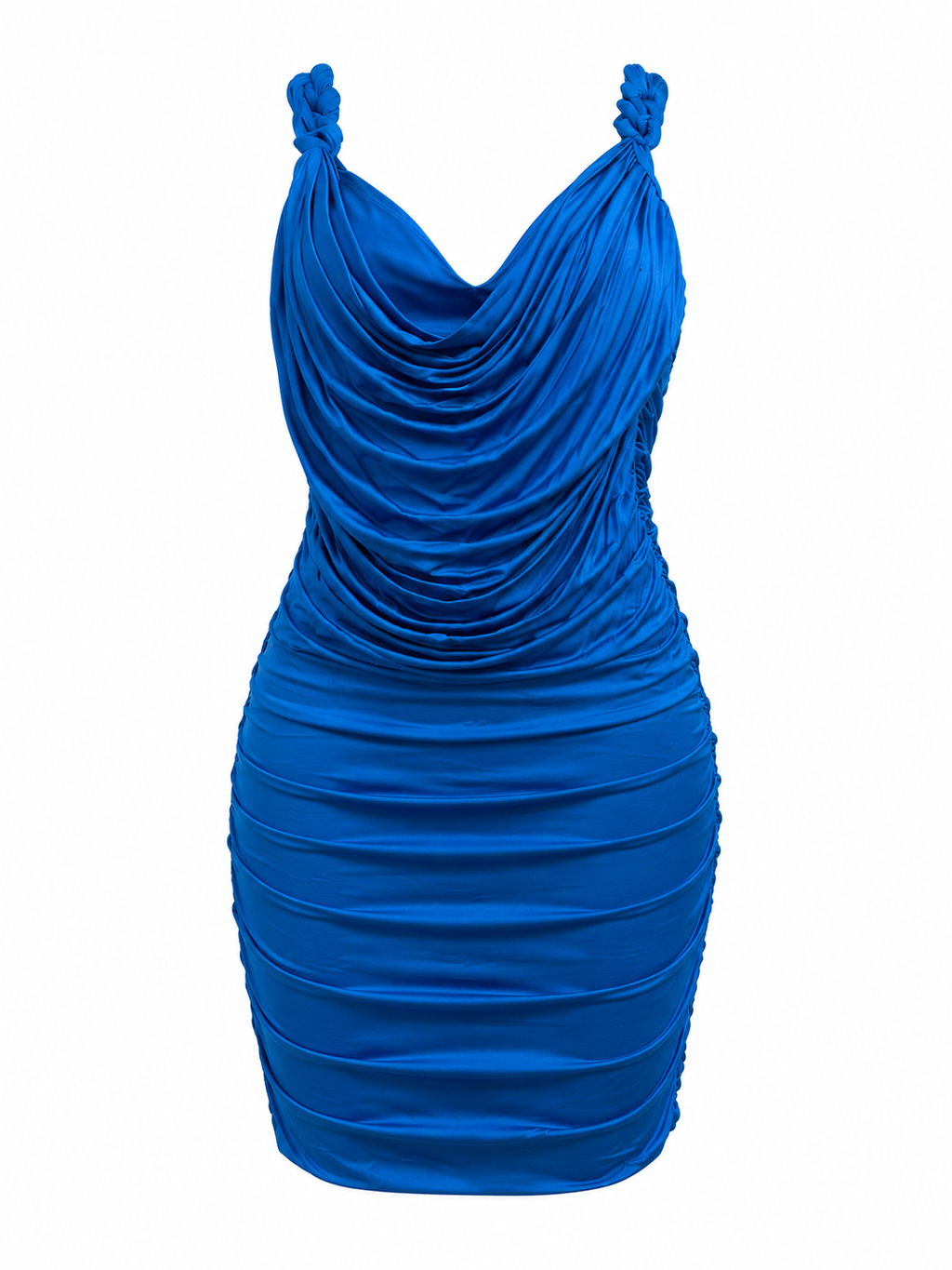 Cinema ruched dress with chunky chain detail