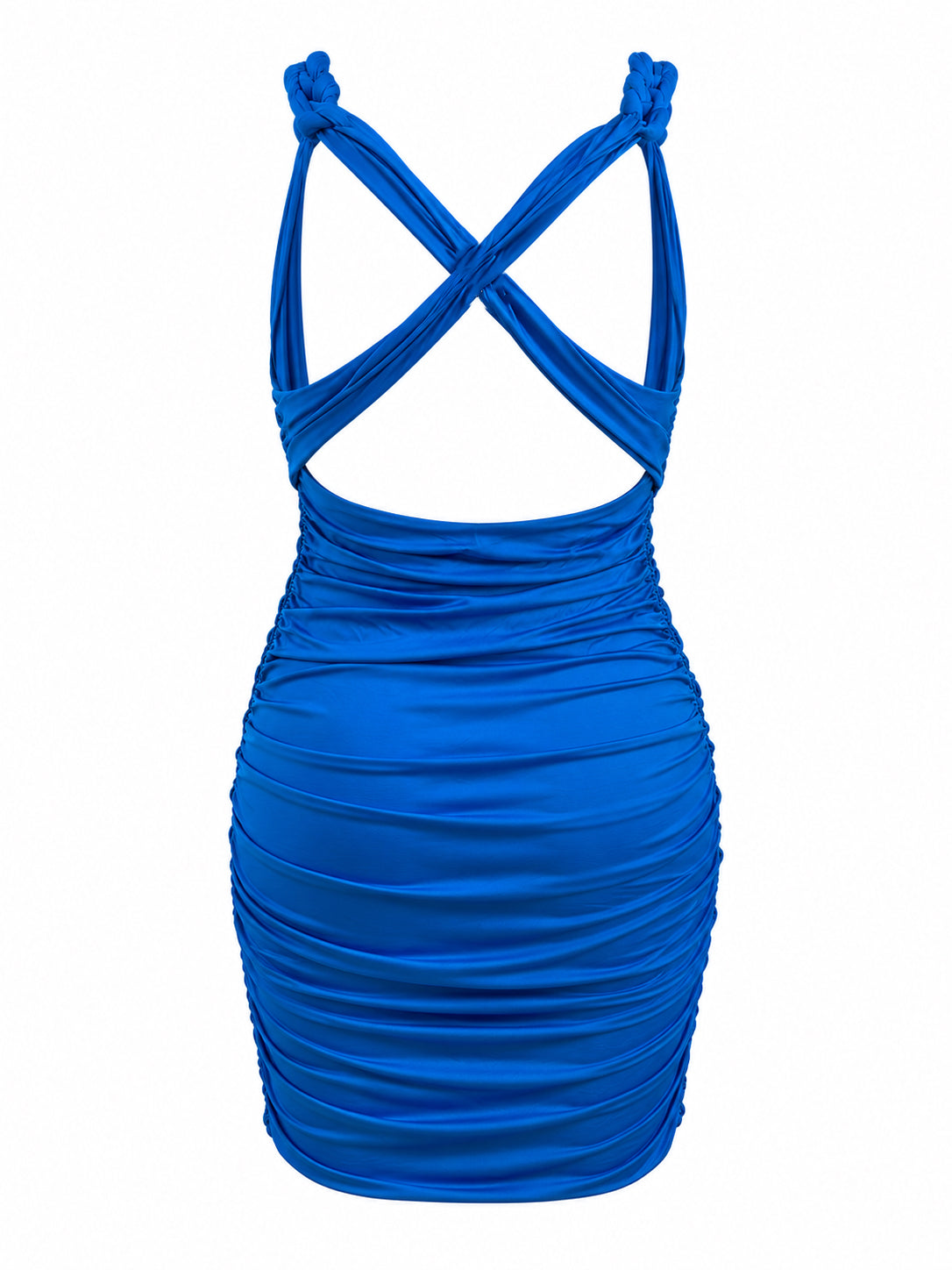 Cinema ruched dress with chunky chain detail