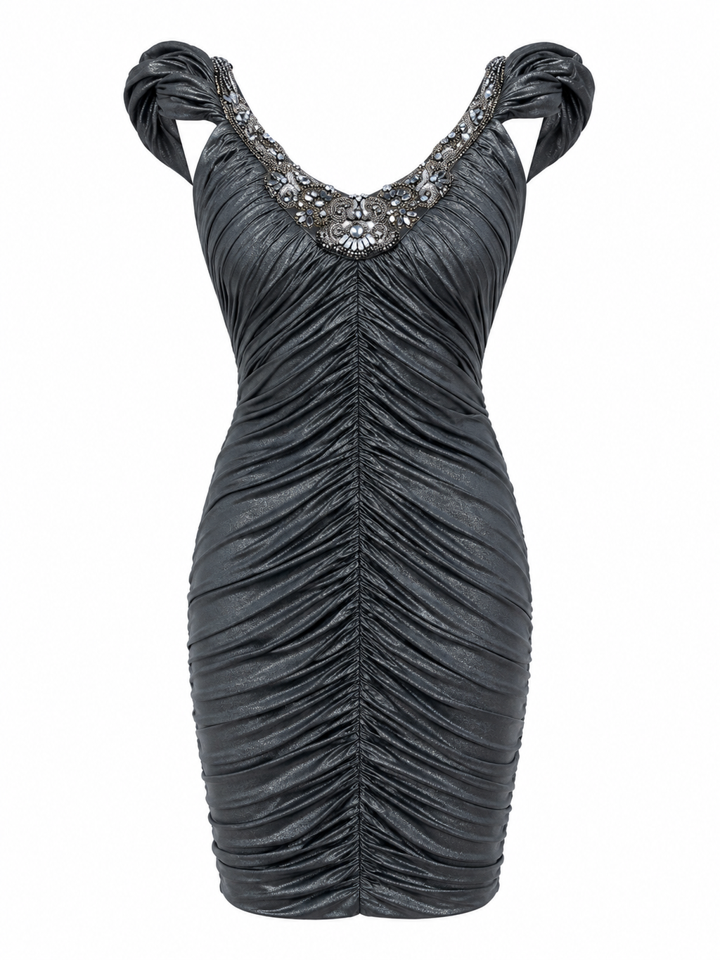 Cinema metallic ruched mini dress