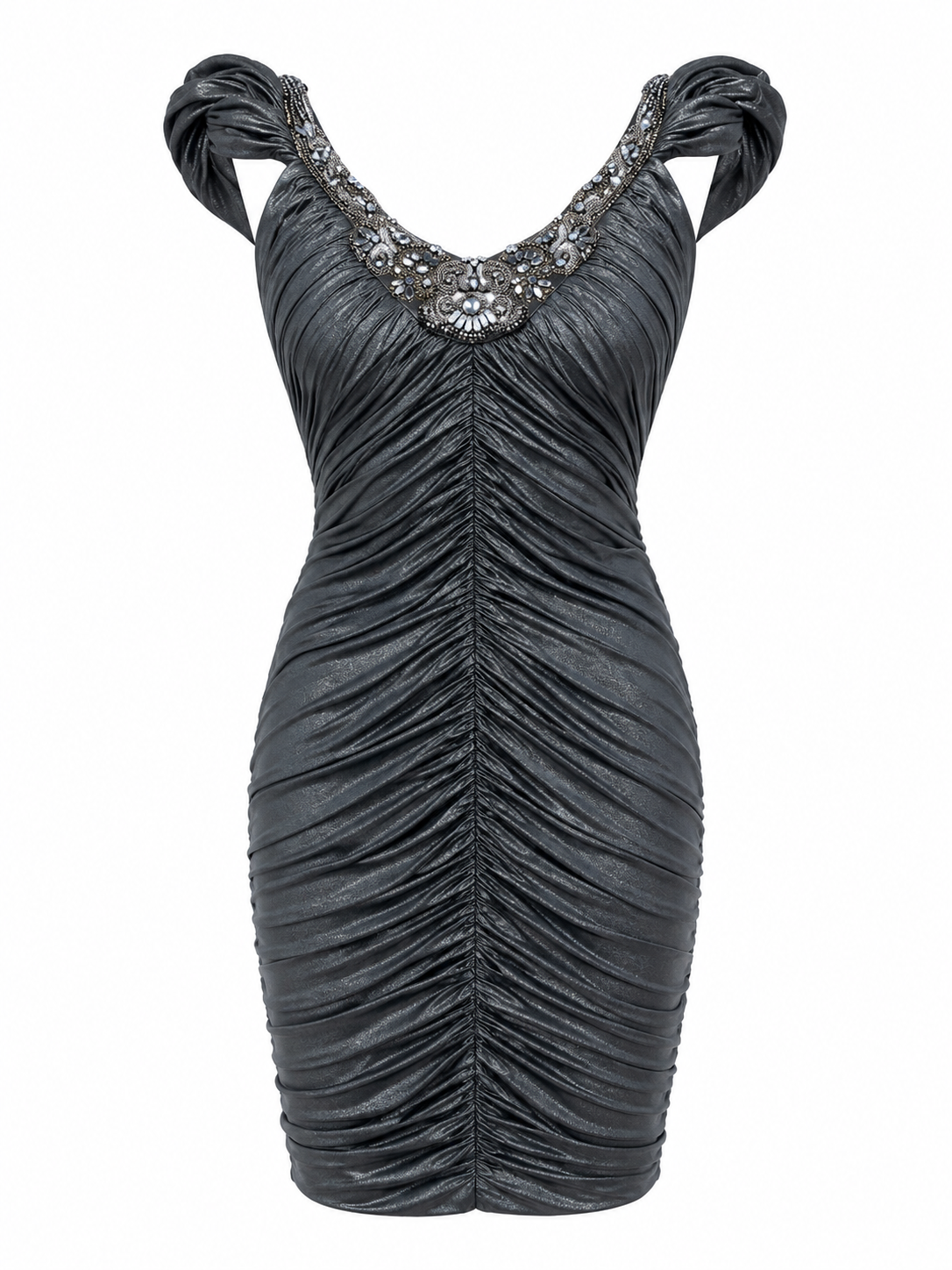 Cinema metallic ruched mini dress