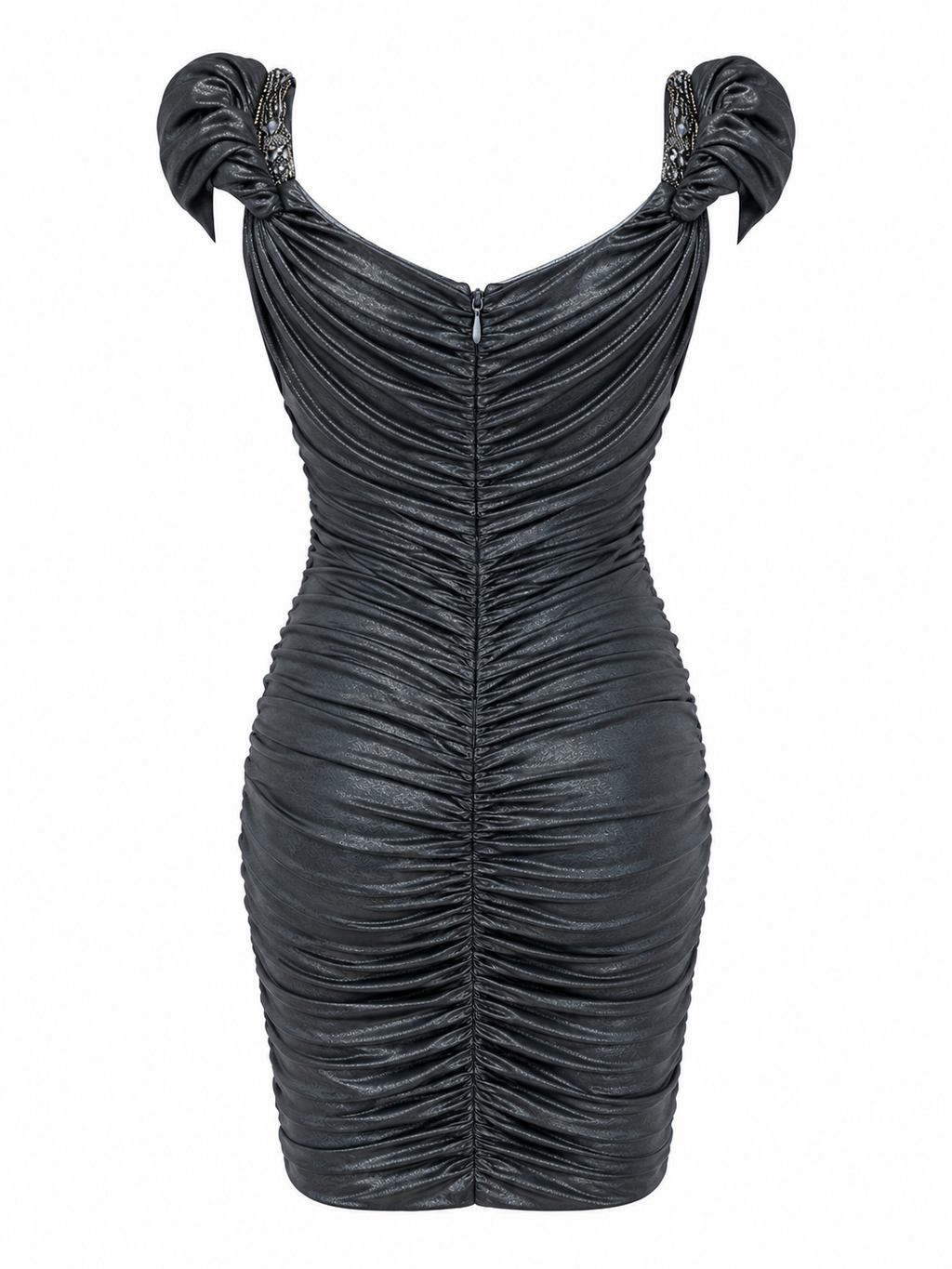 Cinema metallic ruched mini dress
