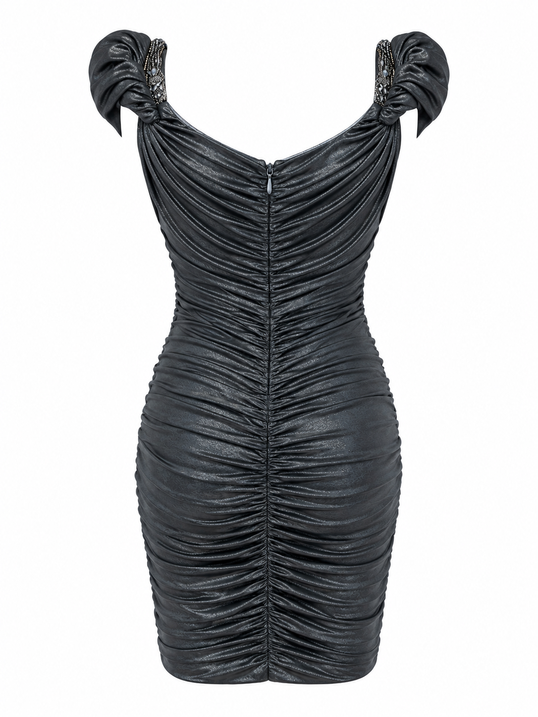 Cinema metallic ruched mini dress