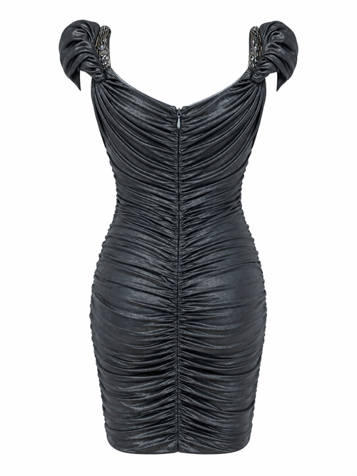 Cinema metallic ruched mini dress