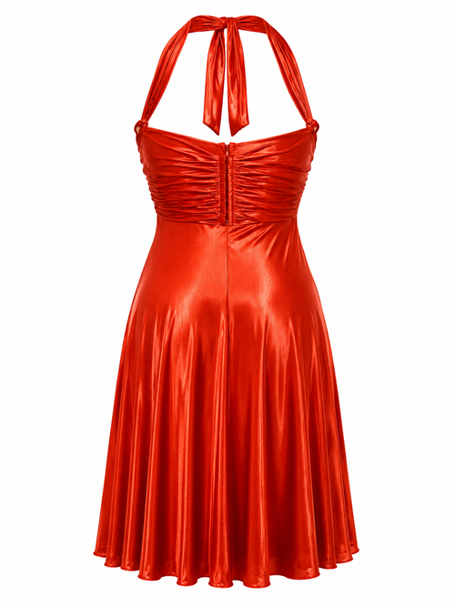 Cinema corset fit halter neck dress
