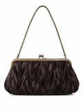 Ruched satin clutch bag