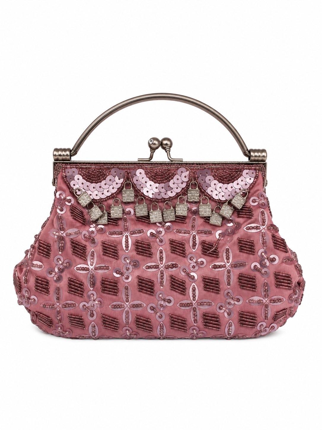 Beaded pouch clutch