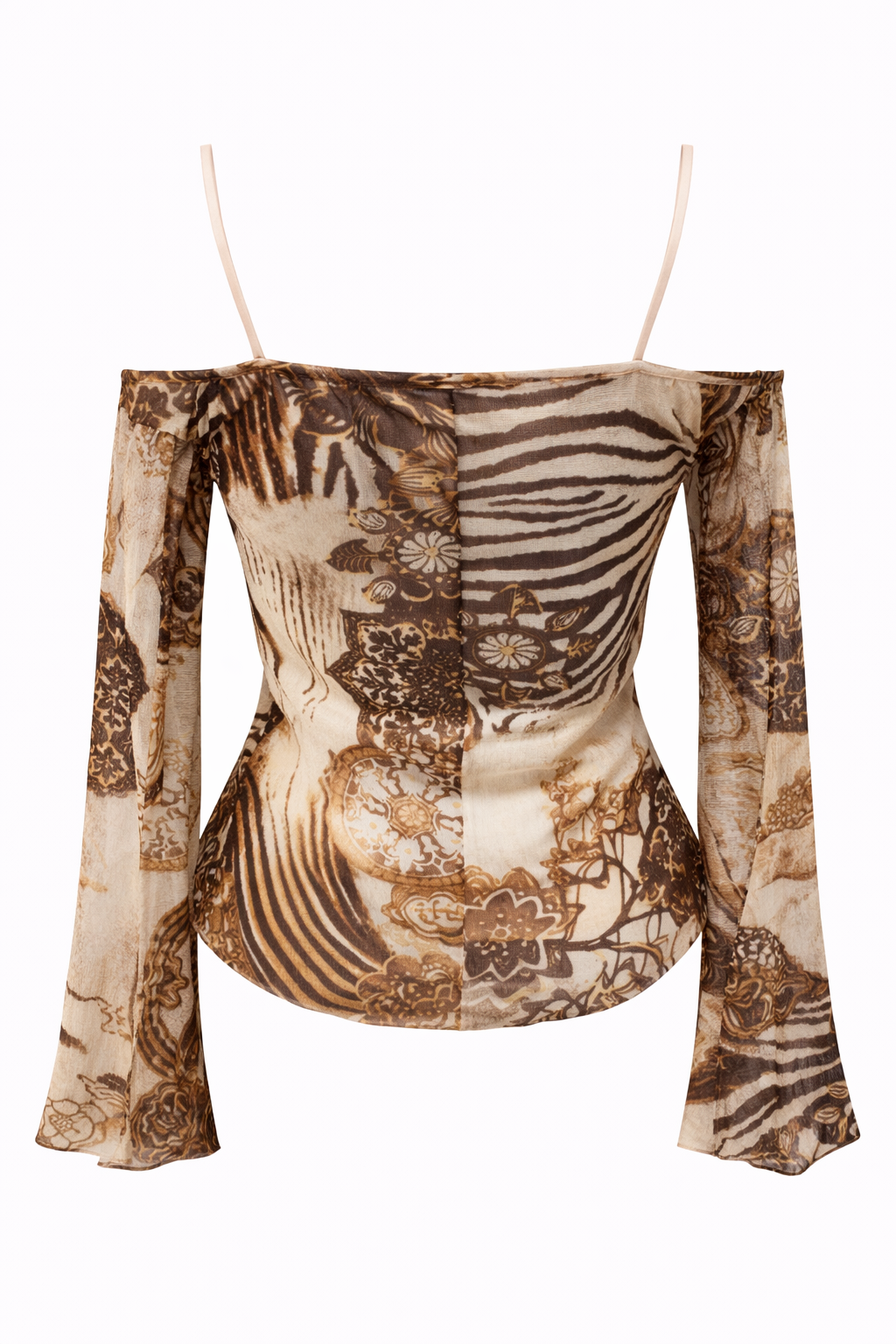 Deadstock elastic off shoulder blouse