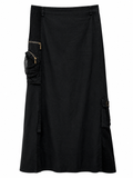 Linen cargo skirt