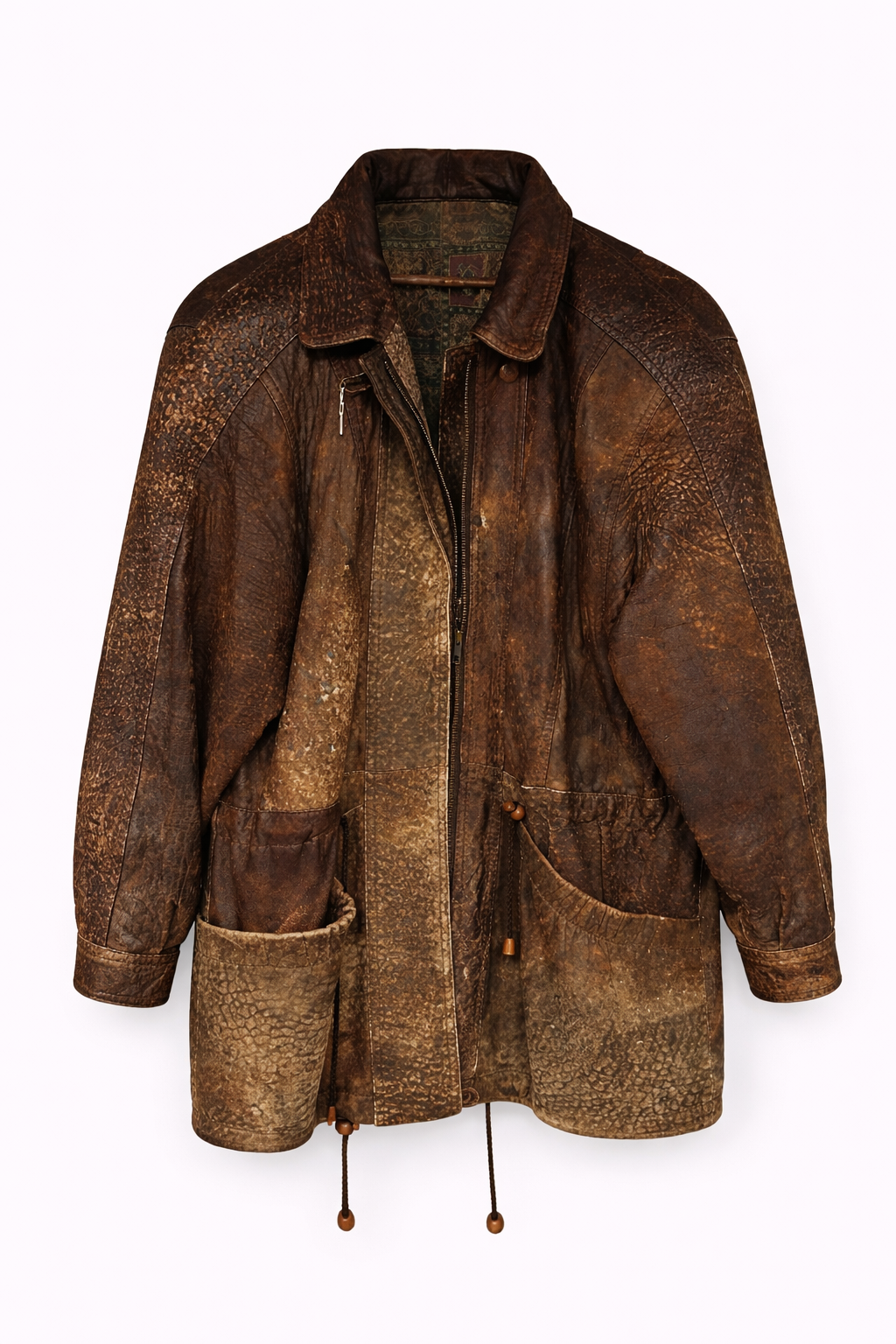 Vintage heavy leather parka