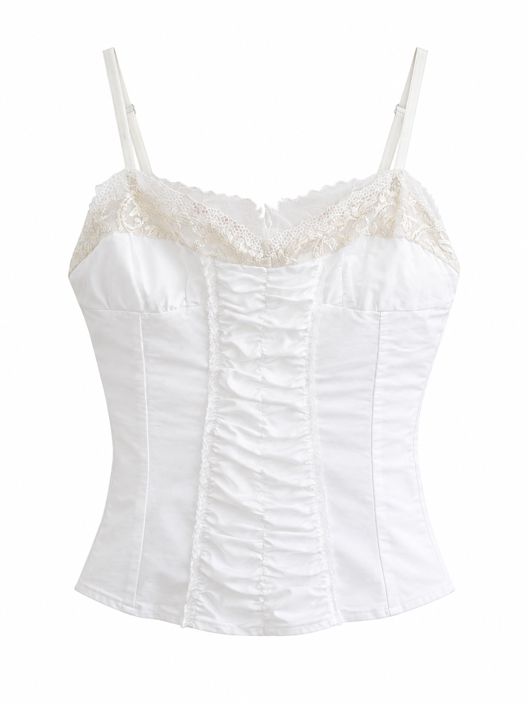 White corset with lace detail