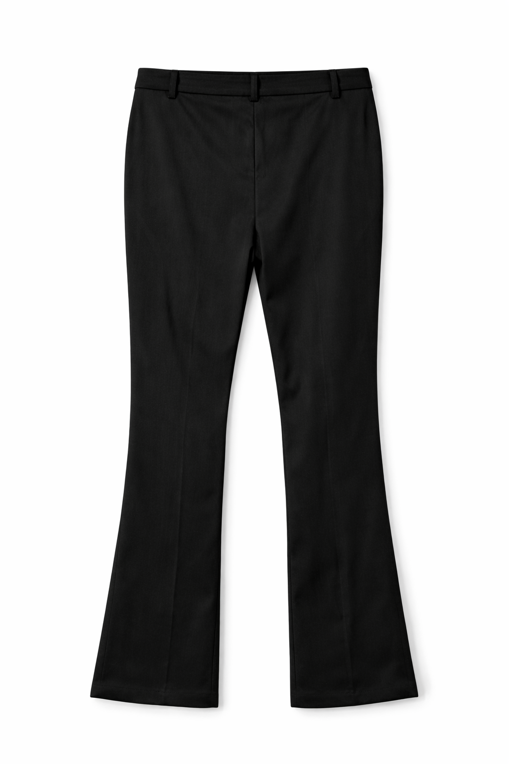 Elastic black trousers with front slit