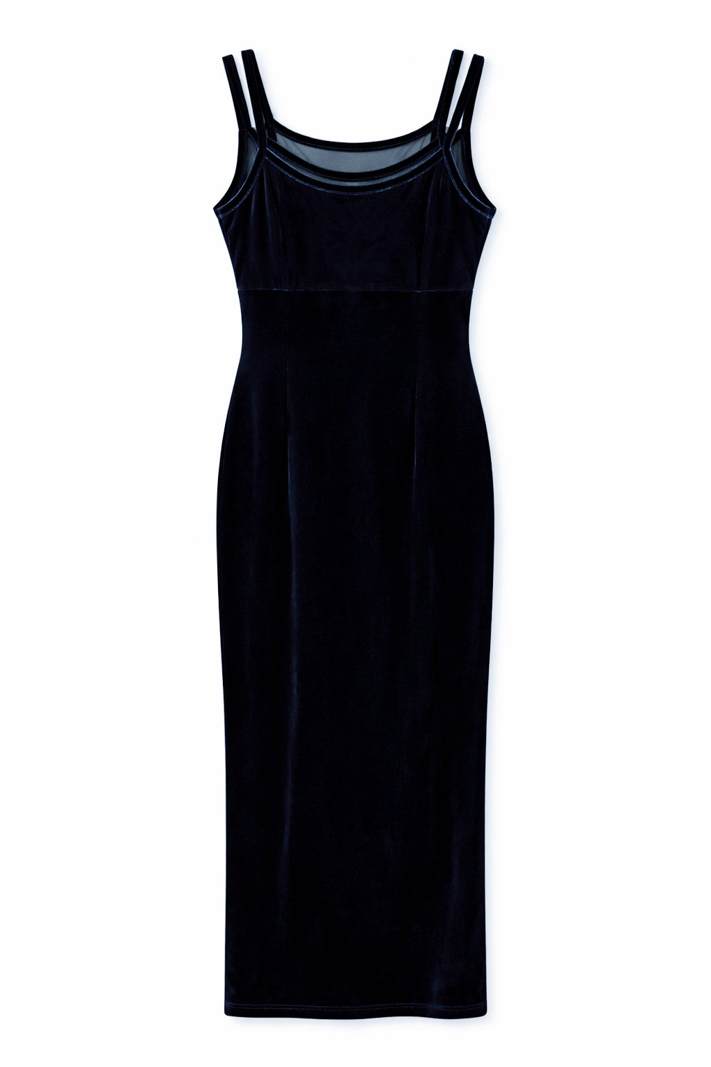 90s velvet dress with mesh details