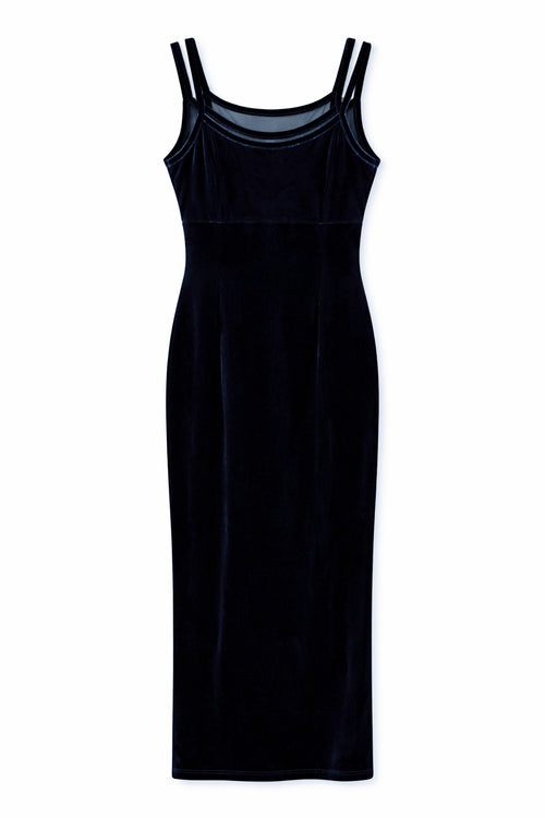 90s velvet dress with mesh details