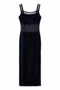 90s velvet dress with mesh details