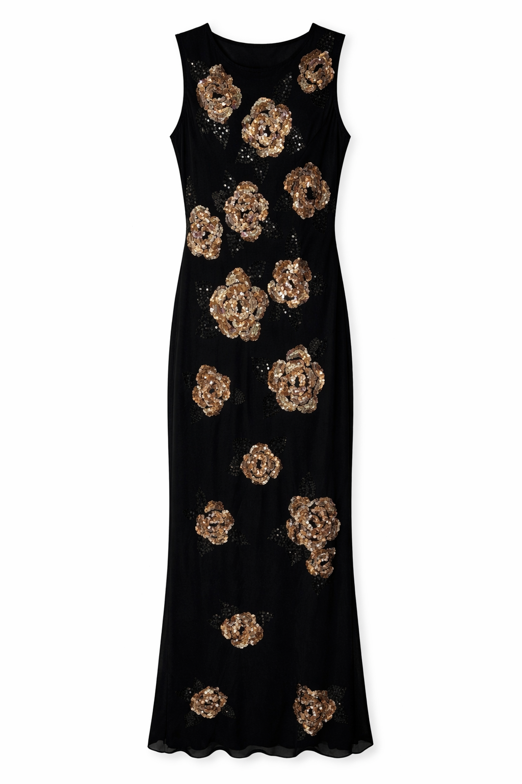 Maxi dress with sequin flowers