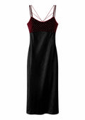 90s metallic strappy dress with velvet top