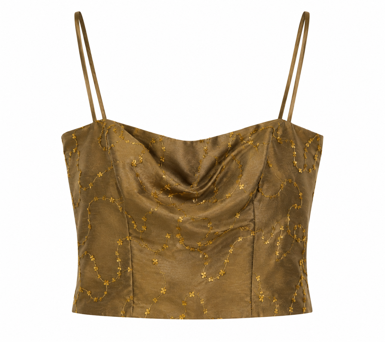 Deadstock taffeta embroidered corset