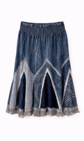 Elastic band denim skirt