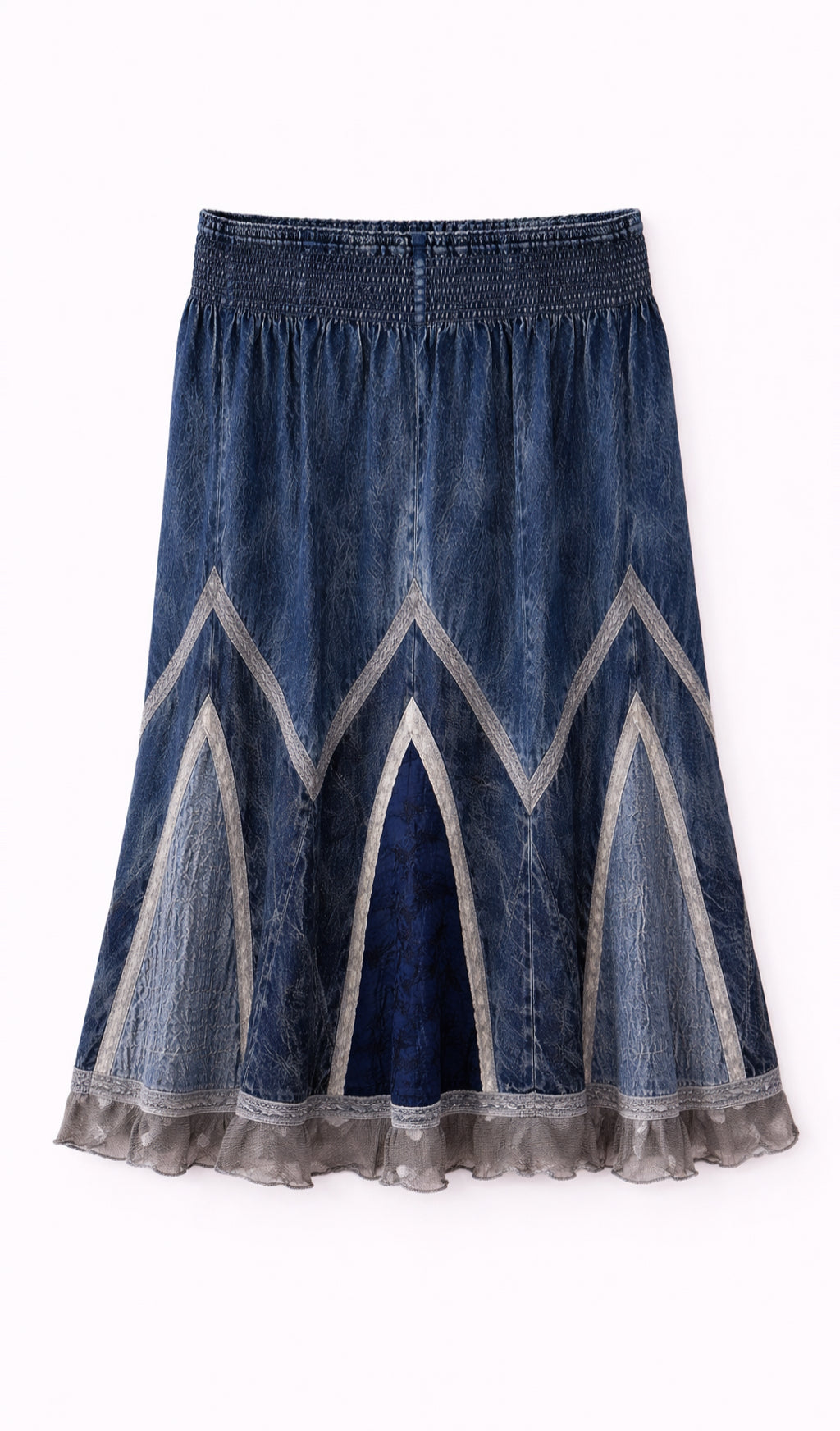 Elastic band denim skirt