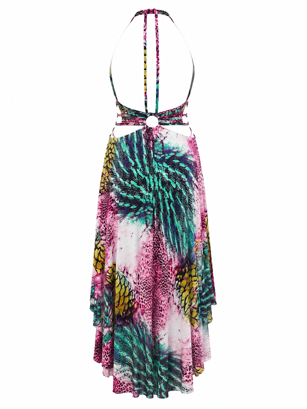 Y2K backless asymmetrical dress
